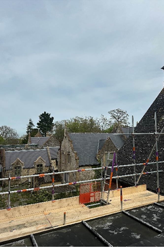 Quarr Abbey Guesthouse Urgent Works - Scaffolding
